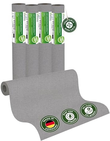 Veluxis Vliestapete 4er-Set UNI einfarbig Steingrau – 15,00 m × 0,53 m | matt, waschbeständig, stoßfest, Made in Germany