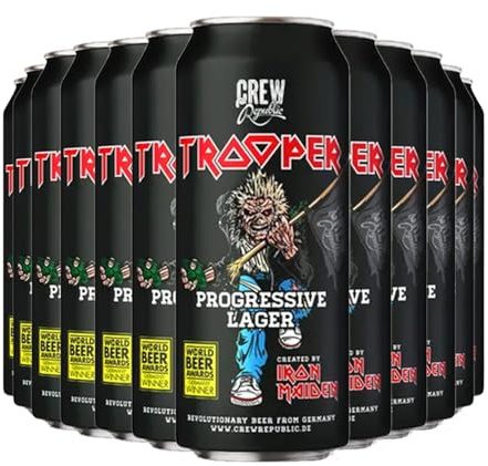 Trooper x Crew Republic Progressive Lager 5% ABV 12 x 500ml | Features crisp lager with clean malt character, gentle bitterness and a refreshing finish.