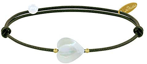 LES POULETTES BIJOUX - Bracelet Petit Coeur de Nacre - Classics - Vert kaki