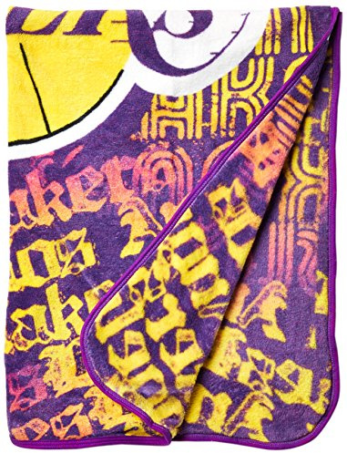Northwest NBA Los Angeles Lakers Micro Raschel Throw Blanket, 46 x 60, Redux Legacy