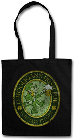 Urban Backwoods O'Hooligans Irish Pub Vintage Hipster Bag Beutel Stofftasche Einkaufstasche
