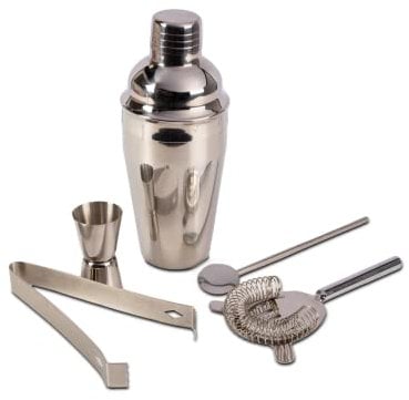 Manhattan Nights Cocktail Gift Set with Recipe Book in Wooden Gift Box - Cocktail Making Kit