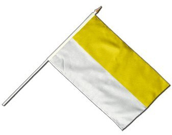 Stockflagge/Stockfahne Streifen gelb-weiß + gratis Sticker, Flaggenfritze®