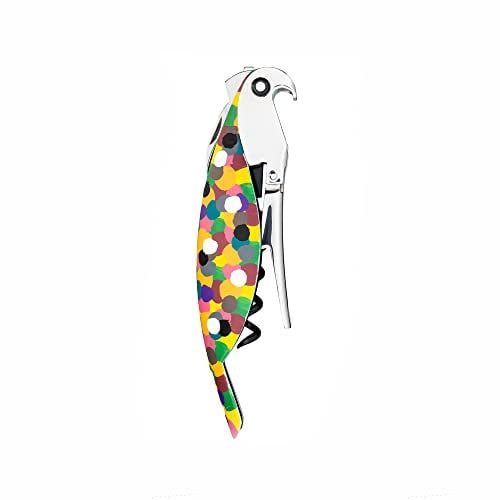 Alessi Parrot Sommelier-Korkenzieher aus Gußaluminium und PC. Handdekoriert, Proust. Licensed by Pulltaps, AAM32 1, 13cm