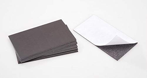 Tarjeta magnética con Parte Trasera Adhesiva, Color Negro, 5 x 8,9 cm, 10 Unidades