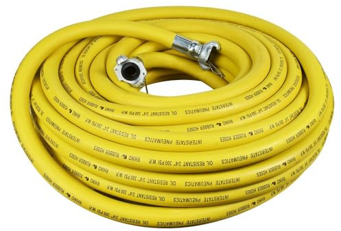 Interstate Pneumatics HJ59-050E Jack Hammer Yellow Rubber Air Hose 3/4 Inch x 50 Feet 300 PSI