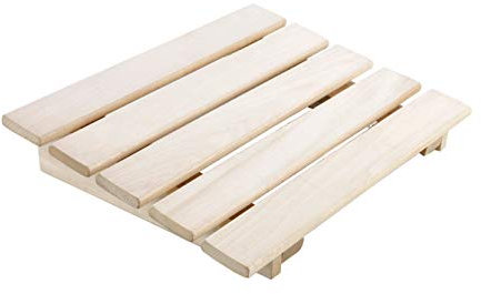 Eliga - Poggiatesta e poggiapiedi in legno con stecche in metallo