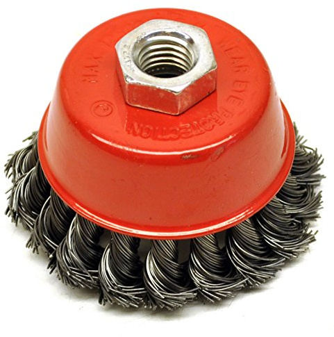 VEWERK (BY BERGEN) 75mm M14 TWIST CUP KNOT STEEL WIRE BRUSH B2101
