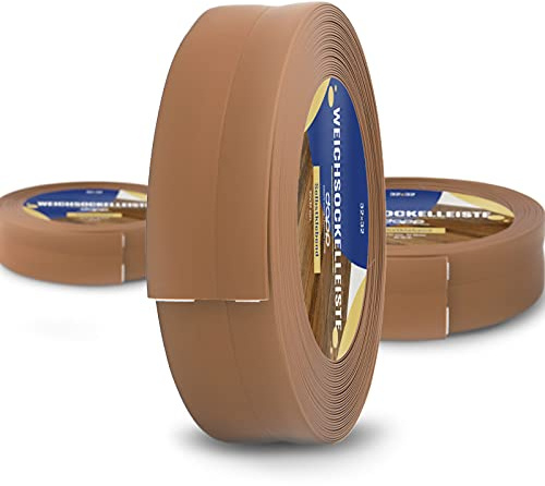 DQ-PP WEICHSOCKELLEISTE – 5m – bernstein – 32x23mm – PVC – selbstklebend – Knickwinkel Fussleisten Gummileiste Sockelleiste Winkelprofil Abschlussleiste Bodenleiste