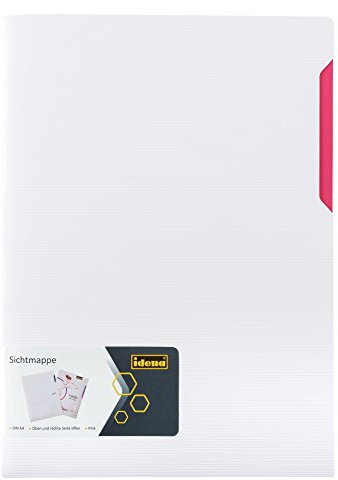 Idena 10365 - Sichtmappe A4, Polypropylen, weiß/rosa