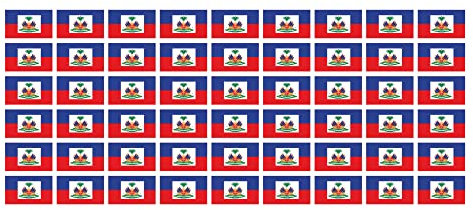 Indigos UG Haiti Aufkleber Fahne - glatt - Miniflaggen - 54 Stück - 20x12mm - selbstklebende Folie - Mini Sticker - Minifahnen - Flagge für Auto, Laptop, Modellbau