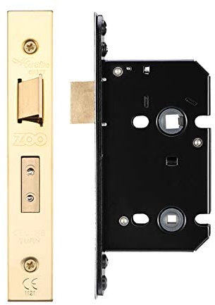 Zoo ZBC64EB Bathroom Lock 57mm in Electro Brass