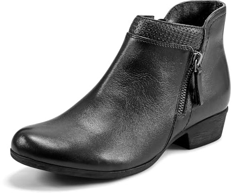 Rockport Women's Carly Bootie Ankle Boot, Black Leather, 9 M US
