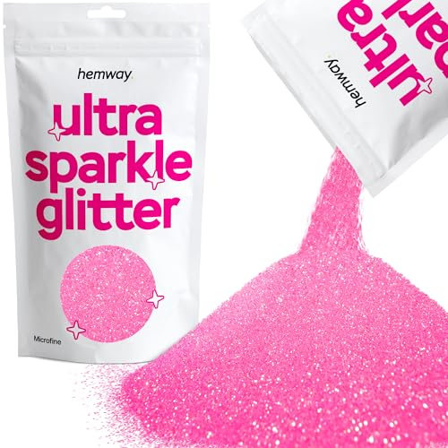 Hemway Ultra Sparkle Glitter - Baby Pink Iridescent | 100g Microfine Metallic Flakes for Resin & Epoxy Crafts | Supplies for Tumblers, Festival, Hair, Face, Body, Eye & Nail Art Decoration