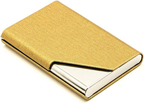 Visitenkartenetui aus Edelstahl, professionell, für Damen und Herren, goldfarben