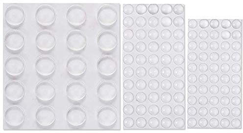 Clear Rubber Feet Bumper Pads, 120 Pcs Self Adhesive Cabinet Door Coasters Bumpers Buffer Pads, Small Silicone Non Slip Noise Dampening Rubber Stops for Furniture Drawers Wall Protectors (3 Sizes)
