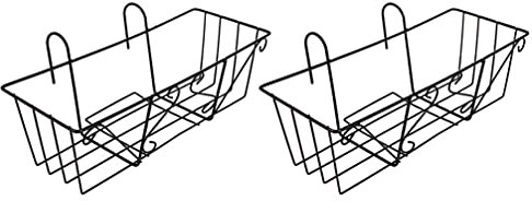BESTonZON Hängende Blumentopfhalter Eisen Kunst Blumentopf Halterung zum Aufhängen 2 Stück 51cm Schwarz Körbe Pflanztopf Blumentopf Aufhänger Hängende Pflanzen Bonsai Halter Balkon Garten