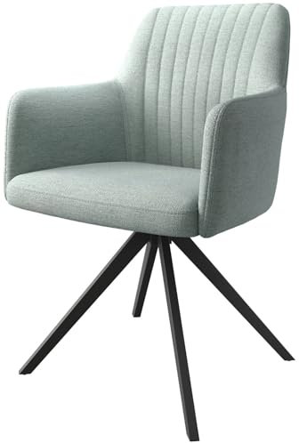 DELIFE Drehstuhl Greg-Flex Kreuzgestell kantig Schwarz Stripes Mint 180° drehbar