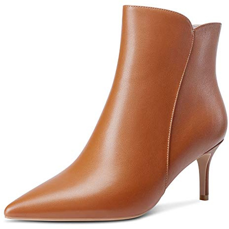 NobleOnly Donna Stivali alla Caviglia Cerniera Tacco a Spillo 6CM High Heels Boots