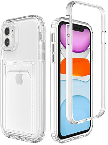 ZCDAYE Case for iPhone 11, iPhone 11 (6.1 inches) Phone Case with Card Holder, Clear Soft TPU Shockproof Phone Case for iPhone 11 (6.1 inches), Transparent