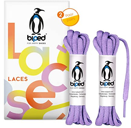biped LACES 2 pares de cordones de poliéster resistente al desgarro para zapatos, zapatillas deportivas, deportivas y para correr de mujer y hombre ovalados 6 mm z2912(#10 light purple,120 cm)