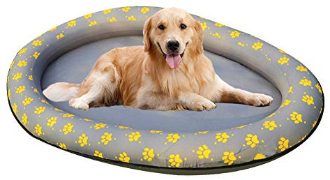140x96cm Grand Chien de Compagnie Gonflable Chat Chat Eau Amusant Jouets Piscine Flotte Matelas Tissu Oxford Durable avec Impression Piscine pour Chien (Color : Grey)