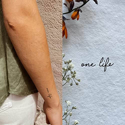 Inkster Tattoo - one life | vegane & wasserfeste Temporäre Tattoos für Erwachsene - EU-Kosmetikzertifizierte Farbe - revolutionäres 2 Wochen Tattoo | Premium Klebetattoos & Fake Tattoo