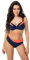 Selente My Secret D7319 Costume Mare/Piscina Donna a 2 Pezzi con Ferretti e Coppe differenziate, Blu/Arancione, 6G