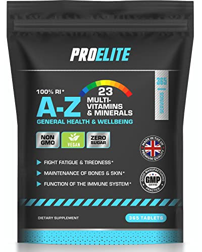 Multivitamin and Minerals 365 Vegan Tablets | 23 Key Vitamins and Minerals for Women and Men | Multivitamin Supplements 1 a Day Serving | Made in The UK by PRO-ELITE