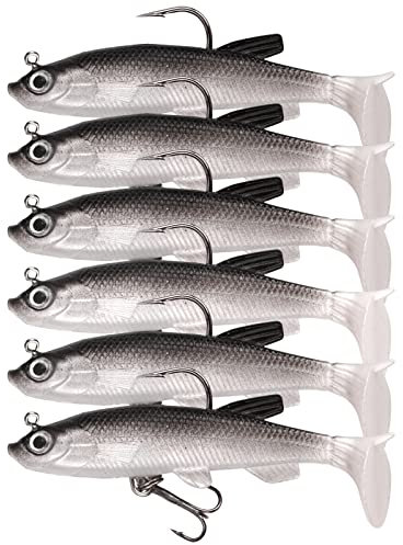 Vesaneae 6 Pezzi Esche da Pesca, Esche Artificiali, Esca Bionica 7,8cm, Esche Luccio con Ami da Pesca, 3D Esche Artificiali Esca Finta Pesca Mare, per Pesca alla Trota, Spigola, Persico