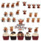 25 Stück Highland Cow Cake Topper, Highland Cow Geburtstagsdekorationen tortenaufsatz für Bauernhof Tier Zoo Jungen Mädchen Babyparty Happy Birthday kuchendekorationen Dekorationen