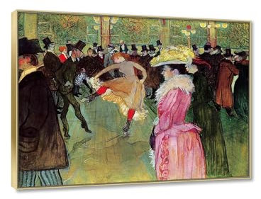 Leinwanddruck von,Bild auf leinwand Gemälde Berühmte Wandkunst Poster und Drucke‘Im Moulin Rouge The Dance’Reproduktion Leinwandbilder 80x105cm31x41Goldrahmen
