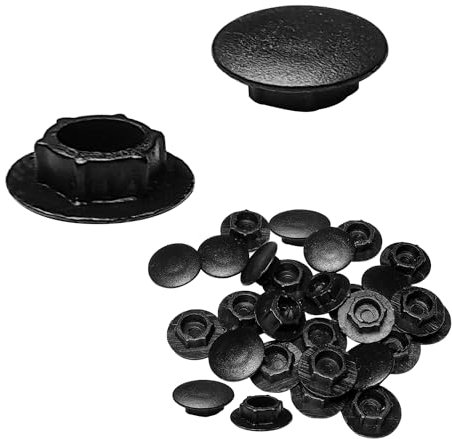 Ctyjia 25 Pièces Cache Trou en Plastique 8mm, Bouchon Trou Vis Meuble Noir pour Armoires Meubles Étagères