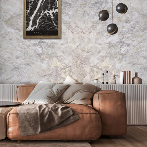 Shackcom Tapete Selbstklebende Vintage Steintapete 44x1000cm Wandpapier Selbstklebende Wasserdicht Wandaufkleber Dekorative Aufkleber für Möbel Wandtür Küche Schlafzimmer Wohnzimmer