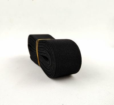 Elástico de coser, cinta elástica, Banda elástica gruesa for ropa interior, falda, cinturón elástico fino, decoración del coche, banda de goma de 4CM de ancho de sarga de color plano ( Color : Schwarz