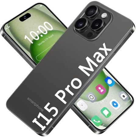 Gqudyi Unlock phone I15 Pro Max 5g 6.8 Inches Smartphone Android 14 Mobile Phone 8GB+256GB 6800mah 50mp 72mp Dual Sim Dual Standby Face Recognition Fingerprint Unlock(Size:8GB+256GB,Color:Black)