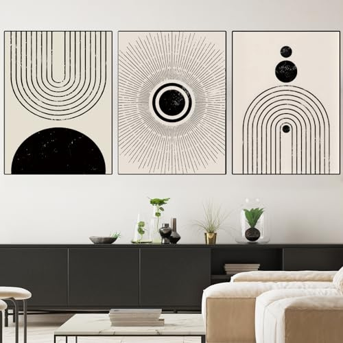 WZXGHE Abstrakte LeinwandBilder,Geometrisches Kunstdruck Poster Set,Moderne Nordische Linien Bilder Leinwand,für Wohnzimmer Schlafzimmer Deko Poster, Ungerahmt (A,3x50x70cm)