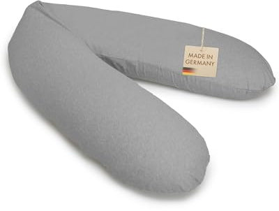 pic Bear Premium Stillkissen - hochwertiges Schwangerschaftskissen - anschmiegsames Lagerungskissen aus Baumwolle - schadstofffreies Seitenschläferkissen (Dark Grey Melange, 194 cm Premium)