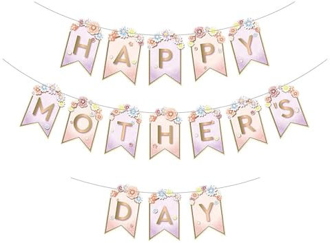 Soochat Banner Happy Mothers Day, Muttertags-Banner Best Mom Ever, Party-Dekorationen für Mütter