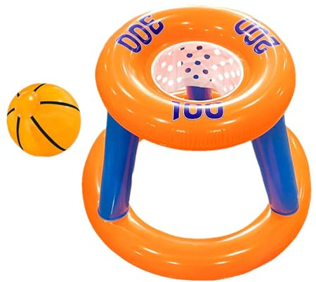 Monozoz - Juego de canasta de baloncesto acuático, juego de canastas de baloncesto para piscina | Juego de baloncesto inflable flotante con balón | Juguetes acuáticos portátiles, Juegos de piscina