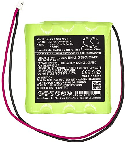 TECHTEK Battery 700mAh compatible with [Yale] EF Panel Alarm Control Panel, IA-320, IA-330, IA-340, Smart Hub Alarm, SR-310, SR-320, SR-330, SR-340, SR-HUB 2.0, SYNC IA-310 replaces GP60AAAH4BMJ FBA