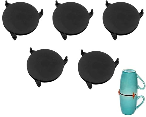 GkgWuxf ABS Set mit 5 stapelbaren Tassenhalterungen, Organizer für Kaffeetassen, verstellbar, Tassenstacker für Schränke und Schränke, zum Stapeln von Teetassen, Tassen