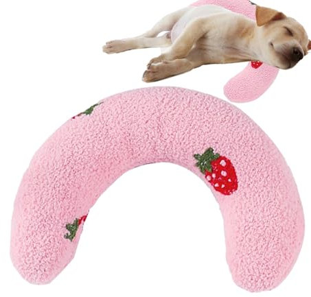 FmtwPhn Beruhigendes Kissen für Hunde, Kissen für Hunde | Hunde-Nackenkissen, weiches Kissen,Haustierkissen halber Donut, Welpenkissen Hundebettkissen, Haustier beruhigendes Spielzeug, Wurfkissen