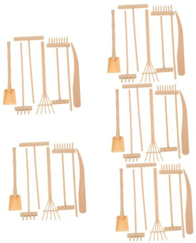 CAXUSD 5 Set Di Mini Attrezzi Da Giardino Zen Kit Di Rastrelli Per Giardino Zen Giapponese Accessori Per Tavolo Da Sabbia Attrezzi Da Giardino Zen Per Meditazione