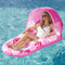 SLOOSH Lettino Gonfiabile per Piscina per Adulti, Materassino Galleggiante con Tettuccio, Schienale Reclinabile, Portabicchieri e Poggiapiedi, Perfetto per il Relax in Acqua (Rosa)