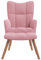 Willood Ohrensessel mit Fußhocker Wohnzimmersessel Polstersessel Freizeitsessel Wohnzimmersessel Fernsehsessel mit Hocker Rosa Samt