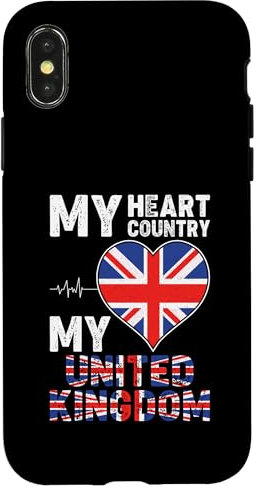 My Heart Country My United Kingdom Union Jack British Flag Case for iPhone X/XS