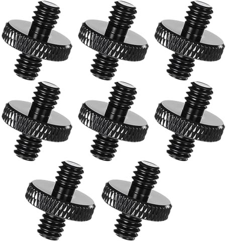 Tucnoeu 8pcs 1/4 Zoll Male Tripod Screw Kameraschraube Doppelseitige Camera Screw Mikrofonständer-Adapter für Kamera/Stativ/Kugelkopf/Lichtstativ