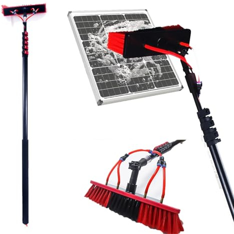 Generisch Teleskopstange Wasserführend 3.5M-12M,Mit Bürste,Photovoltaikreinigung Solarreinigung Fassadenreinigung Fensterreinigung Wintergartenreinigung