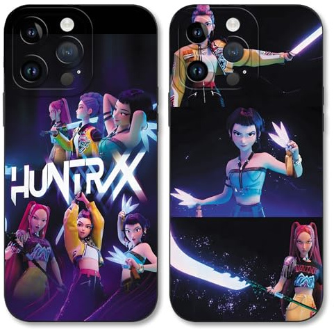 TBNMBGY 2 Stück Handyhülle für iPhone 11 Pro 5,8 Hülle, Silikon Weiche TPU Schutzhülle mit Kpop Hunters Idol Zoey Rumi Mira Cartoon Character Muster Fallschutz Kameraschutz Mädchen Case,Funny